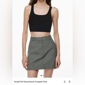 Aritzia Babaton Black Sculpt Knit Cropped Tank